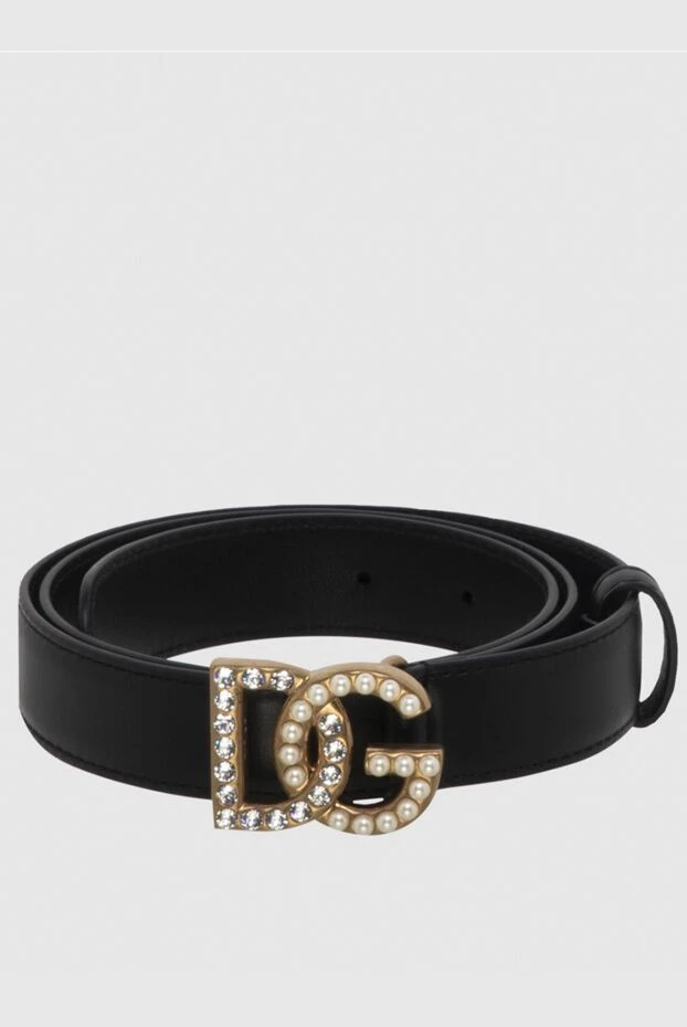 Dolce & Gabbana black leather belt for women with dg emblem 173309 - photo 1