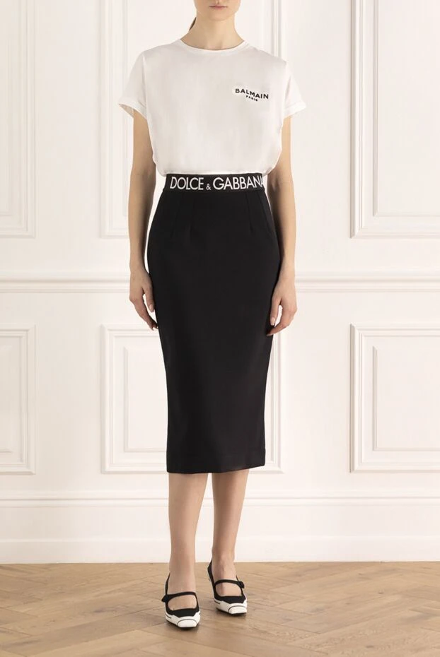 Dolce & Gabbana женские юбка-миди черная женская купить с ценами и фото 173313 - фото 2