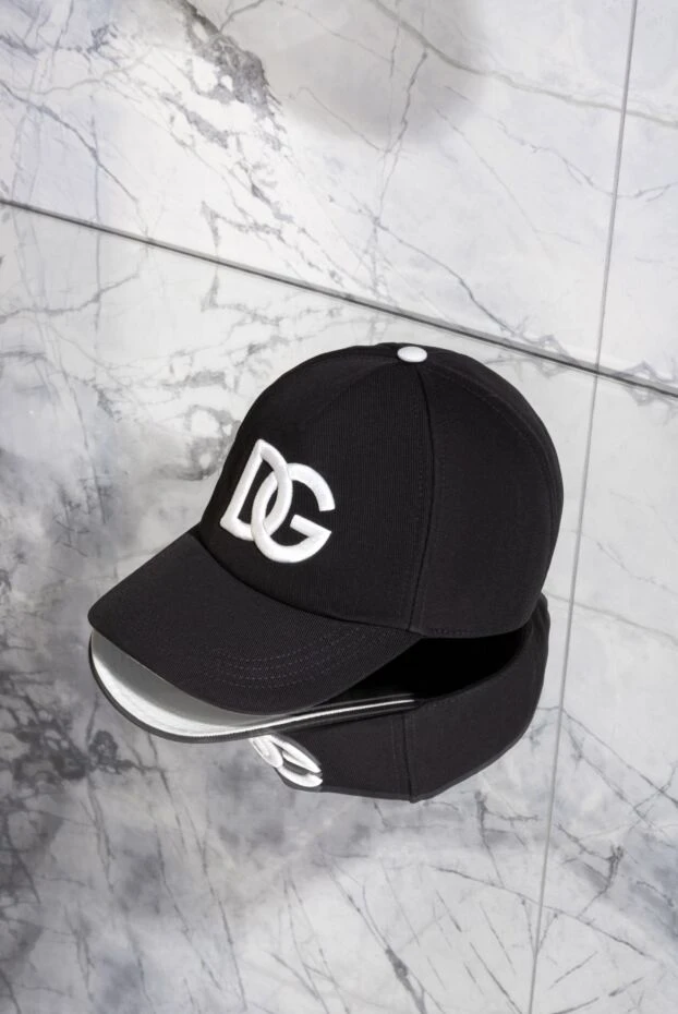 Кепка бавовняна чорна прикрашена великим контрастним лого чоловіча - фото 2