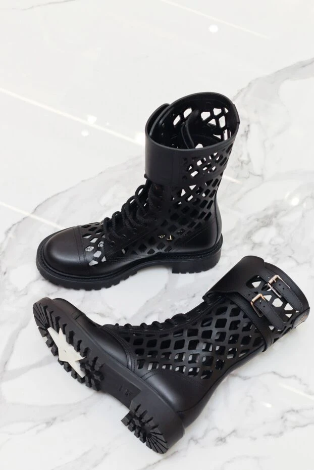 Dior d-trap leather boots black for women 173319 - photo 2