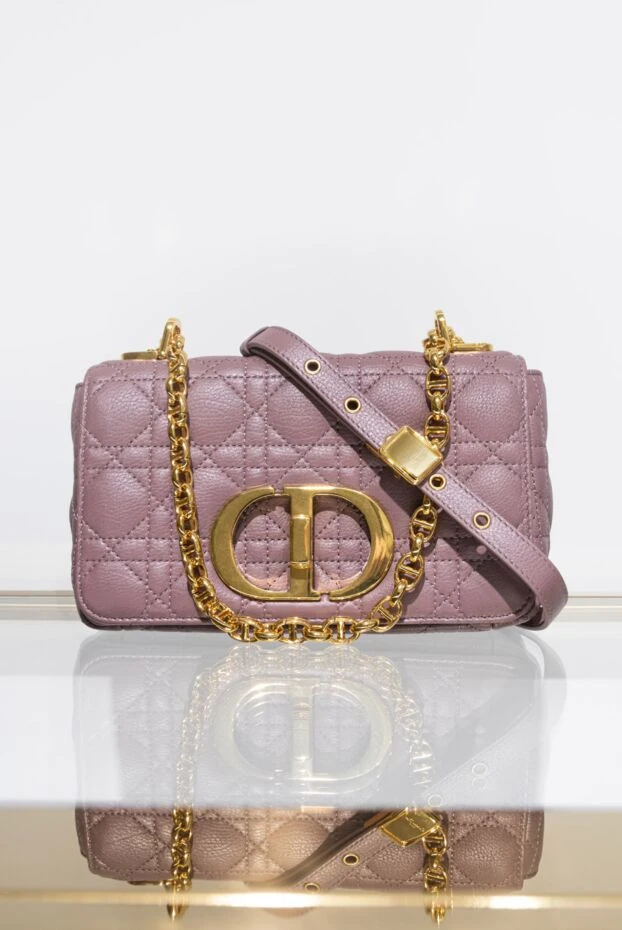 Dior women's purple bag made of textured leather 173326 - photo 2