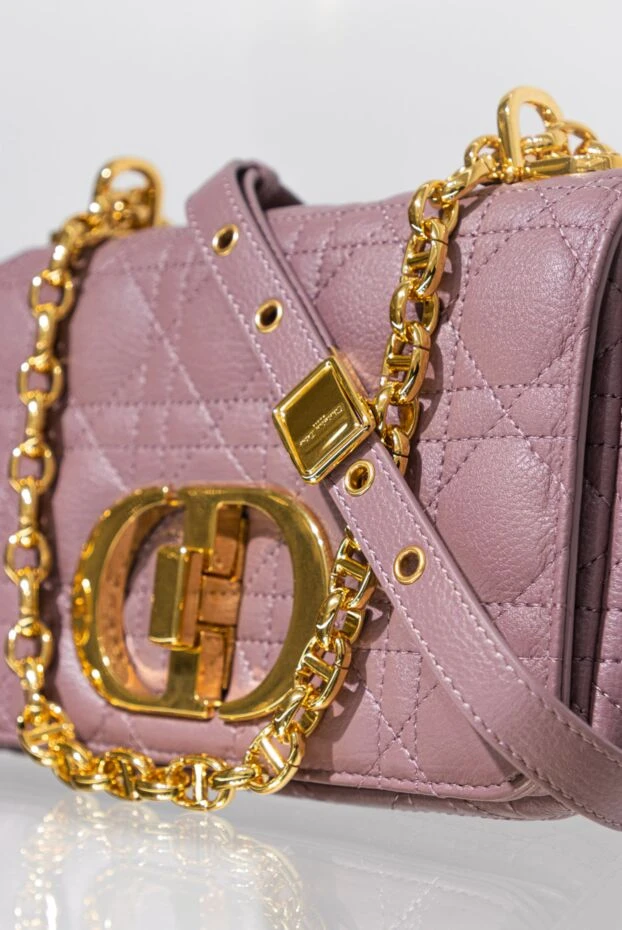 Dior women's purple bag made of textured leather 173326 - photo 3