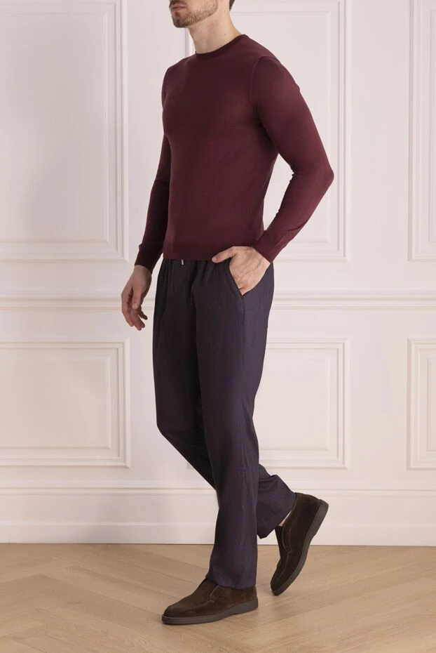 Cesare di Napoli man purple human trousers buy with prices and photos 173384 - photo 2