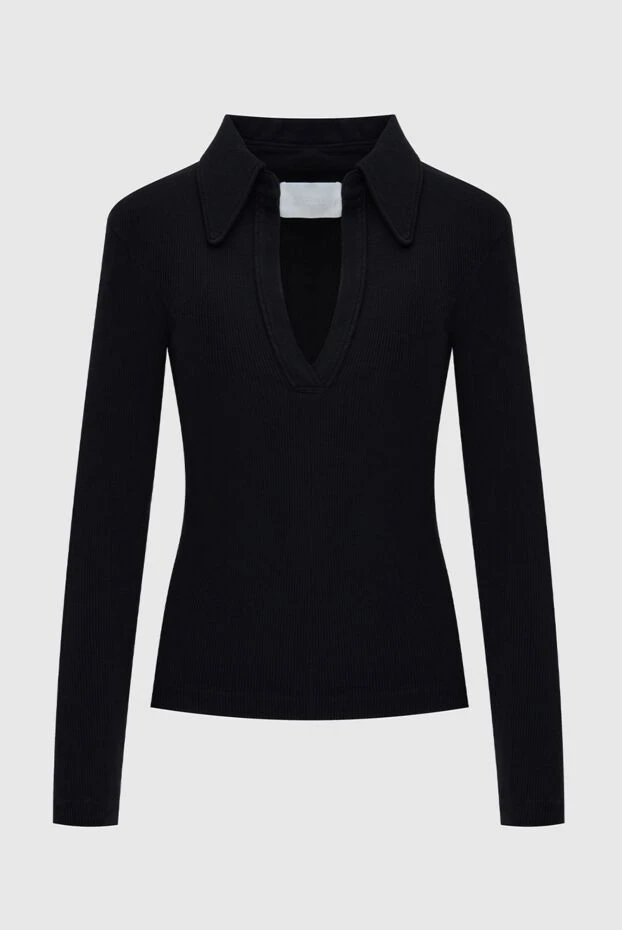 Polo with long sleeves black for women