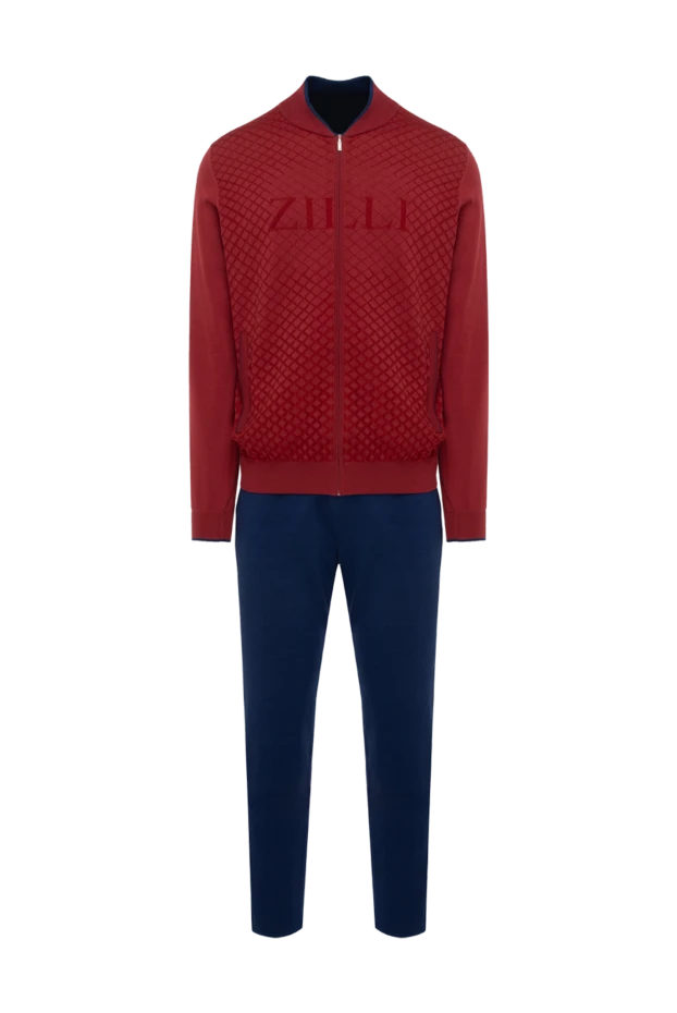 Zilli man men's sports suit made of cashmere and silk, burgundy buy with prices and photos 173432 - photo 1