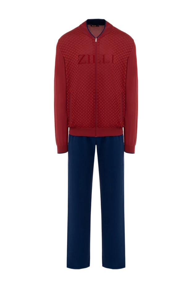 Zilli man men's sports suit made of cashmere and silk, burgundy 173432 - photo 1