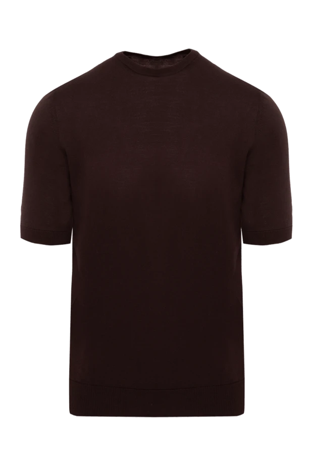 Cesare di Napoli man cotton short sleeve jumper brown for men buy with prices and photos 173434 - photo 1