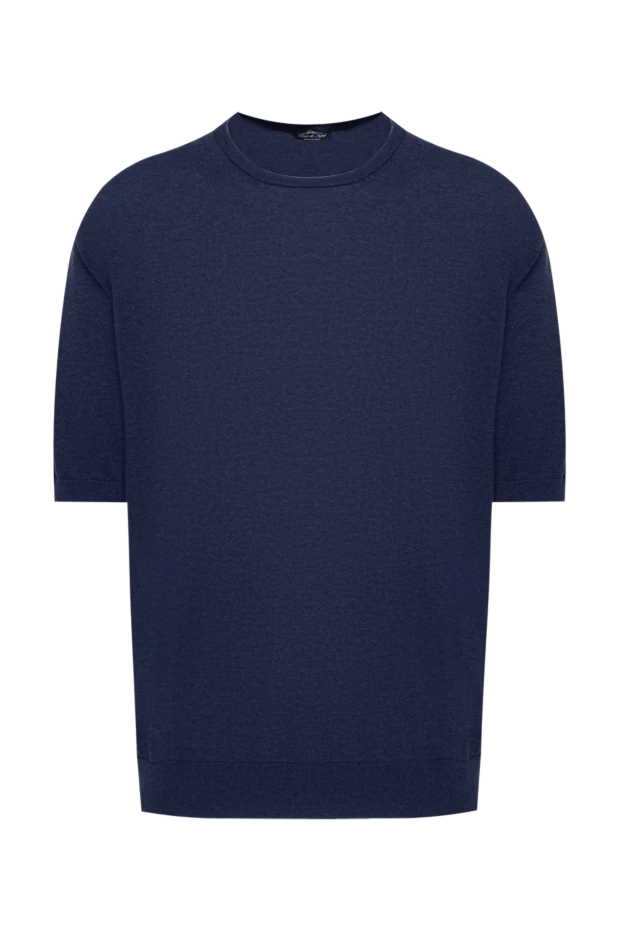 Cesare di Napoli man cotton short sleeve jumper blue for men buy with prices and photos 173436 - photo 1