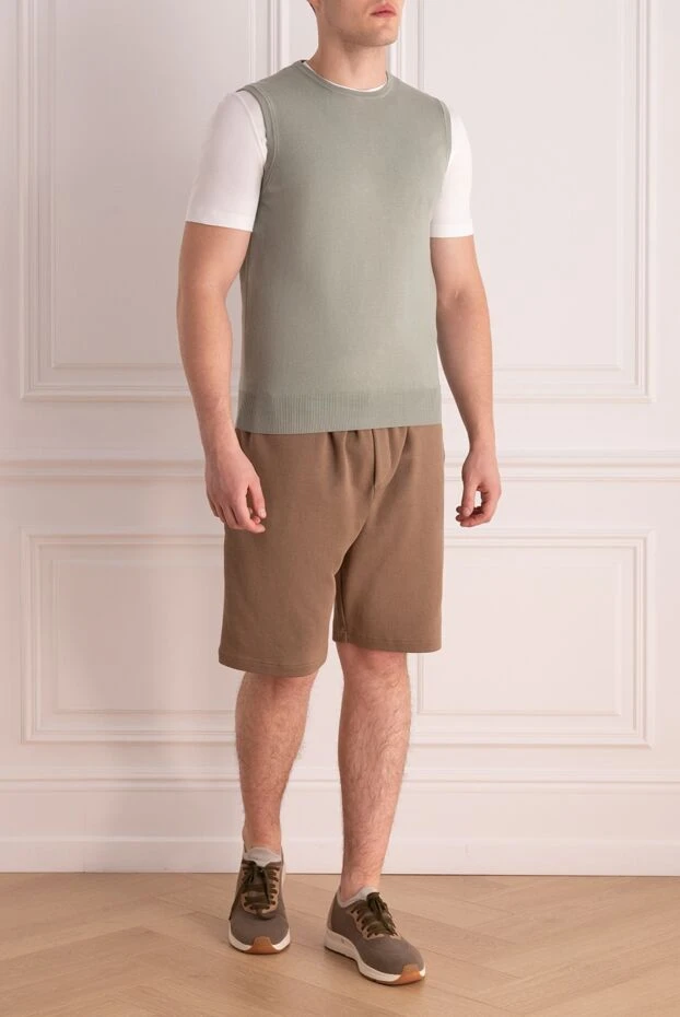 Cesare di Napoli man cotton shorts for men, brown buy with prices and photos 173439 - photo 2