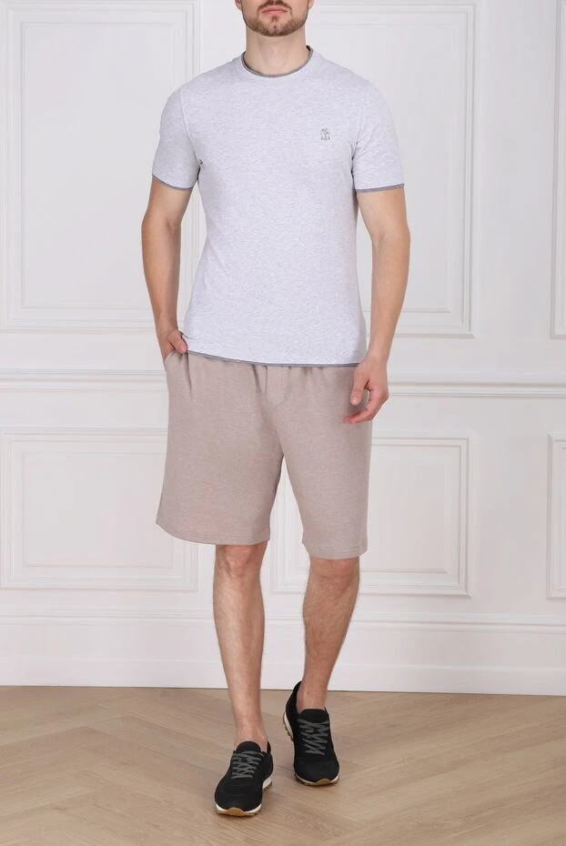 Cesare di Napoli man cotton shorts for men, beige buy with prices and photos 173441 - photo 2