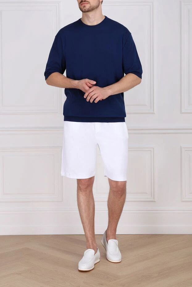 Cesare di Napoli man men's white cotton shorts buy with prices and photos 173445 - photo 2