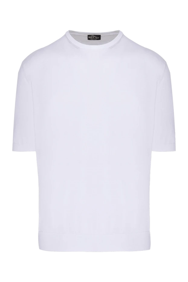 Cesare di Napoli man cotton short sleeve jumper white for men buy with prices and photos 173446 - photo 1