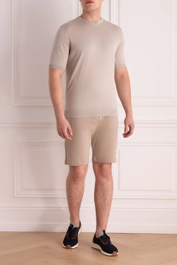 Cesare di Napoli man cotton shorts for men, beige buy with prices and photos 173447 - photo 2