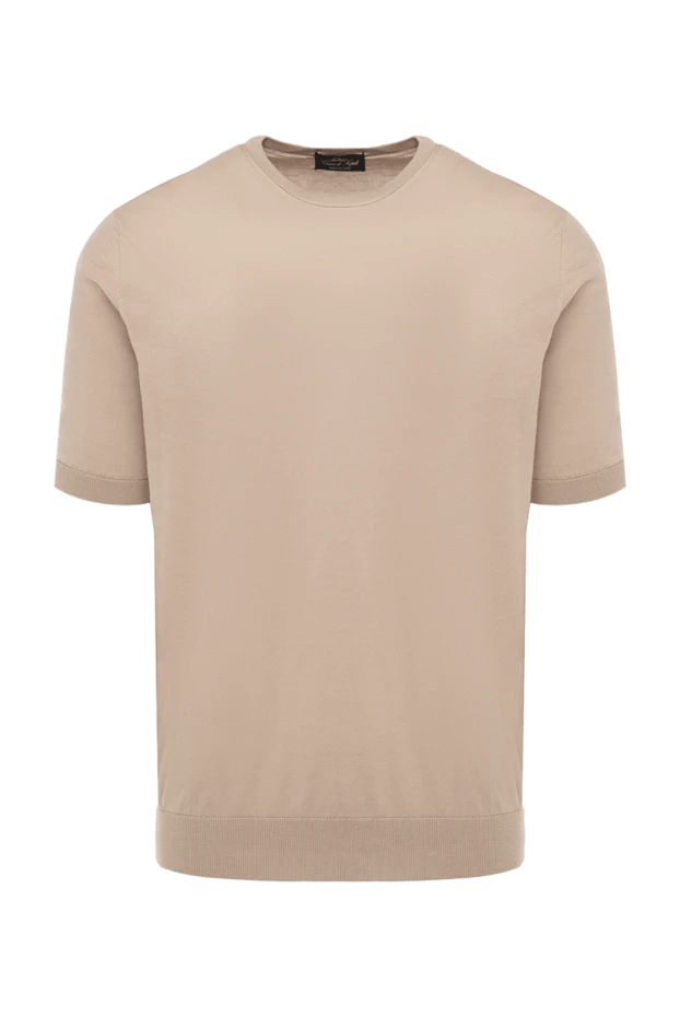 Cesare di Napoli man cotton short sleeve jumper beige for men buy with prices and photos 173448 - photo 1