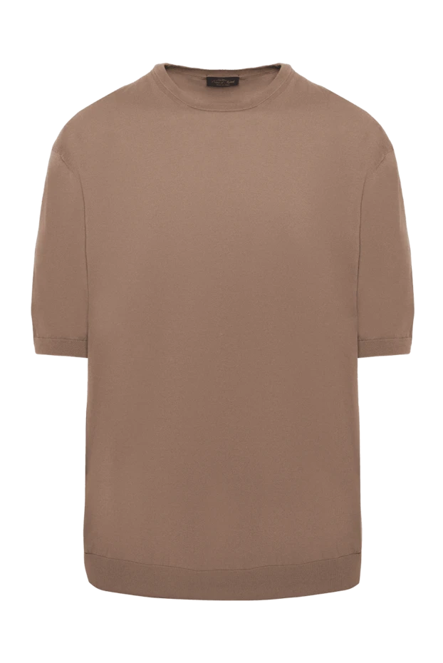 Cesare di Napoli man cotton short sleeve jumper brown for men buy with prices and photos 173450 - photo 1