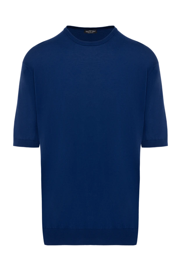 Cesare di Napoli man cotton short sleeve jumper blue for men buy with prices and photos 173452 - photo 1