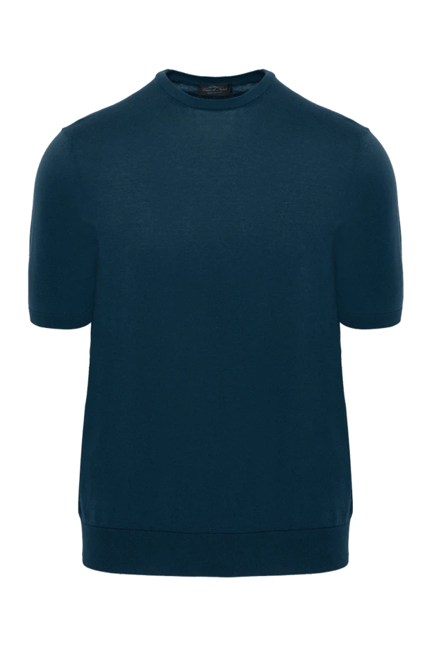 Cesare di Napoli man blue short sleeve cotton jumper for men buy with prices and photos 173456 - photo 1