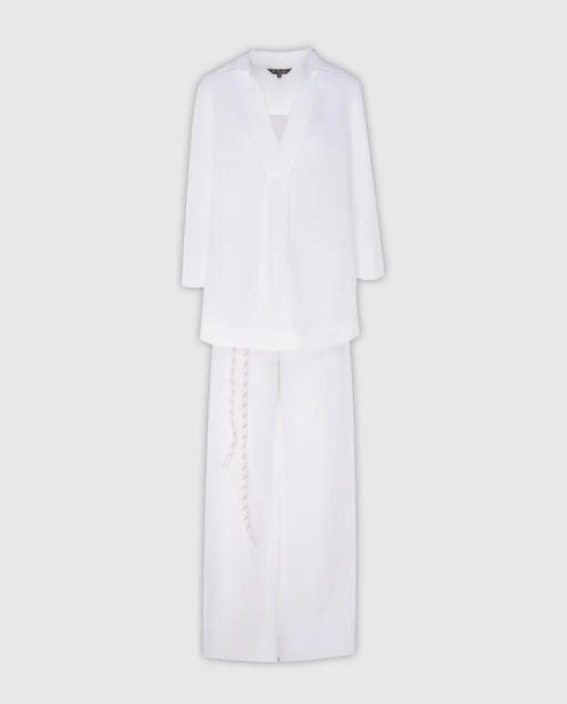 White linen knitted suit for women