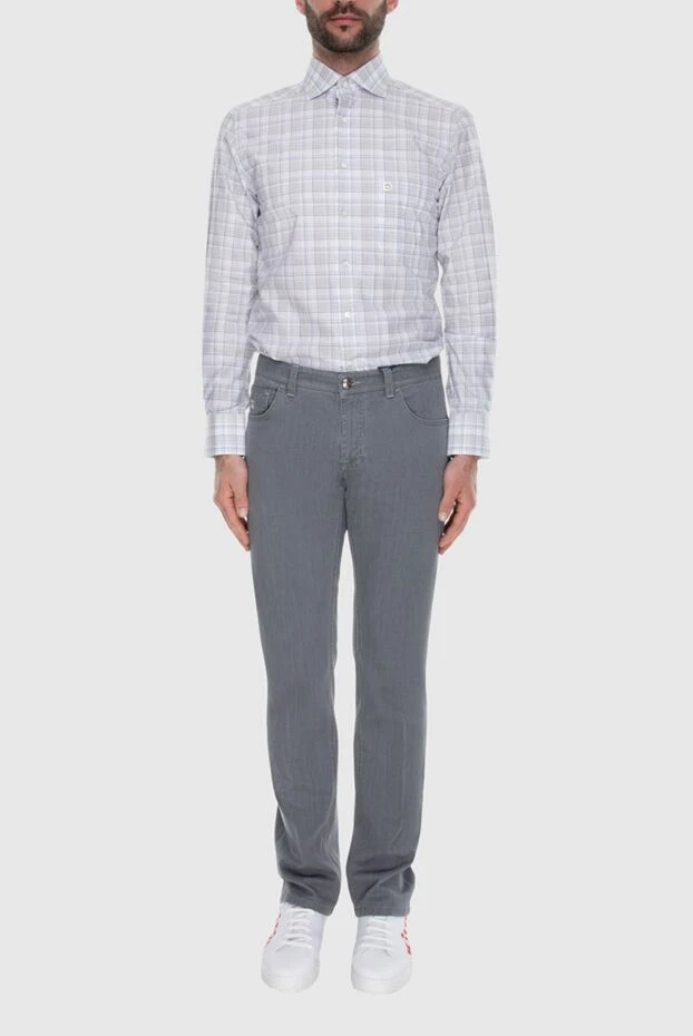 Stefano Ricci men's gray jeans with logo patch 173492 - photo 2