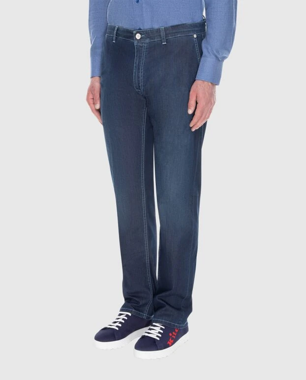 Stefano Ricci men's blue jeans with white logo 173499 - photo 3