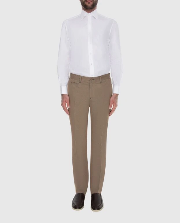 Джинсы мужские коричневые с темно-синим лого - фото 2