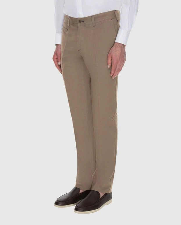 Stefano Ricci джинсы мужские коричневые с темно-синим лого 173502 - фото 3