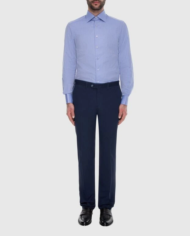 Stefano Ricci men's blue cotton pants with blue inserts 173507 - photo 2