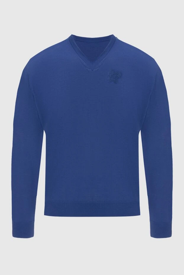Stefano Ricci blue cotton v-neck pullover 195649 - photo 1