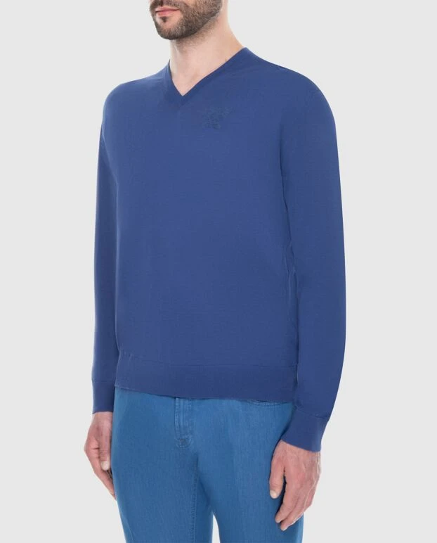 Stefano Ricci джемпер из хлопка синий мужской 173517 - фото 3