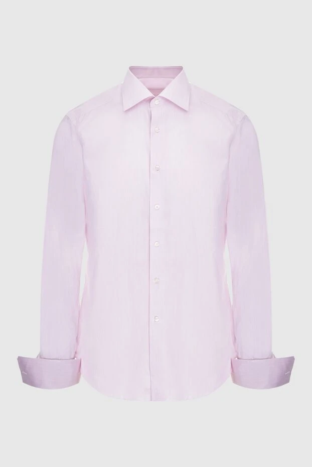 Stefano Ricci рубашка мужская розовая хлопковая с французскими манжетами 173521 - фото 1