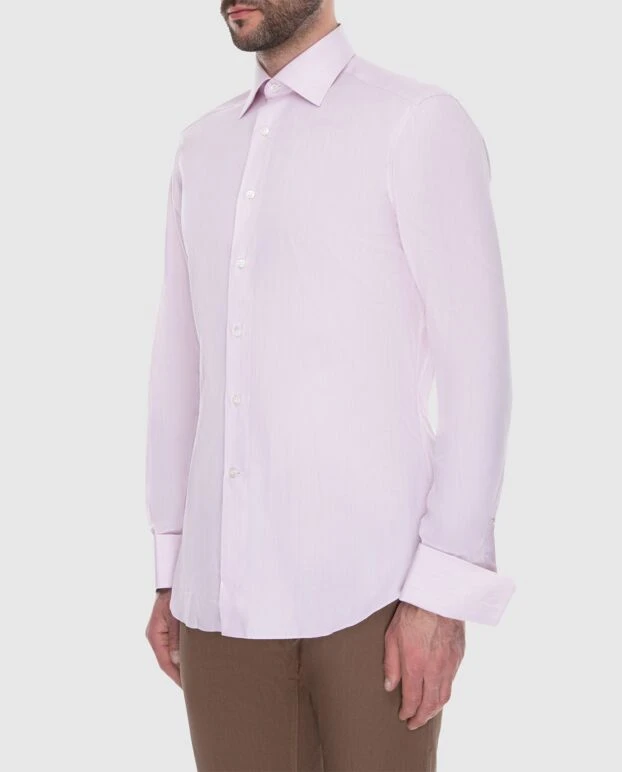 Stefano Ricci men's pink cotton shirt with french cuffs 173521 - photo 3