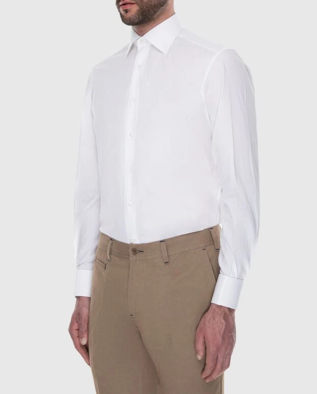 Stefano Ricci men's white cotton shirt with french cuffs 173525 - photo 3