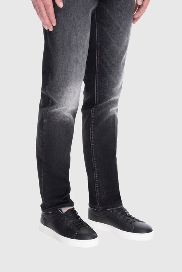 Brunello Cucinelli кросівки зі шкіри чорні чоловічі 173535 - фото 2