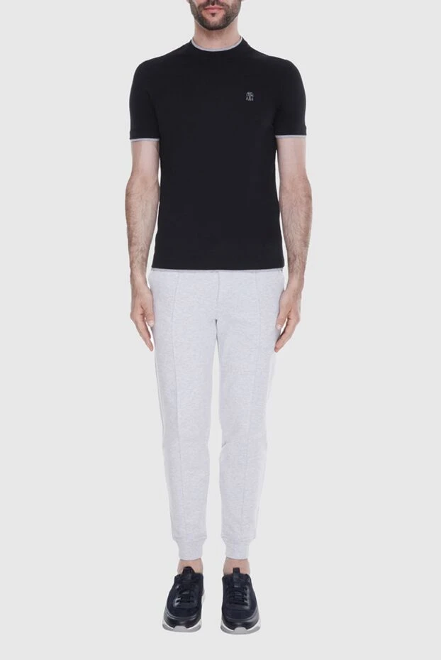 Brunello Cucinelli спортивные штаны мужские из хлопка серые 173547 - фото 2