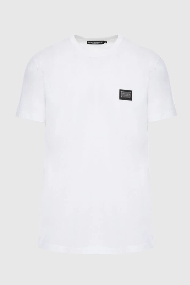 Dolce & Gabbana мужские футболка из хлопка белая мужская купить с ценами и фото 173565 - фото 1