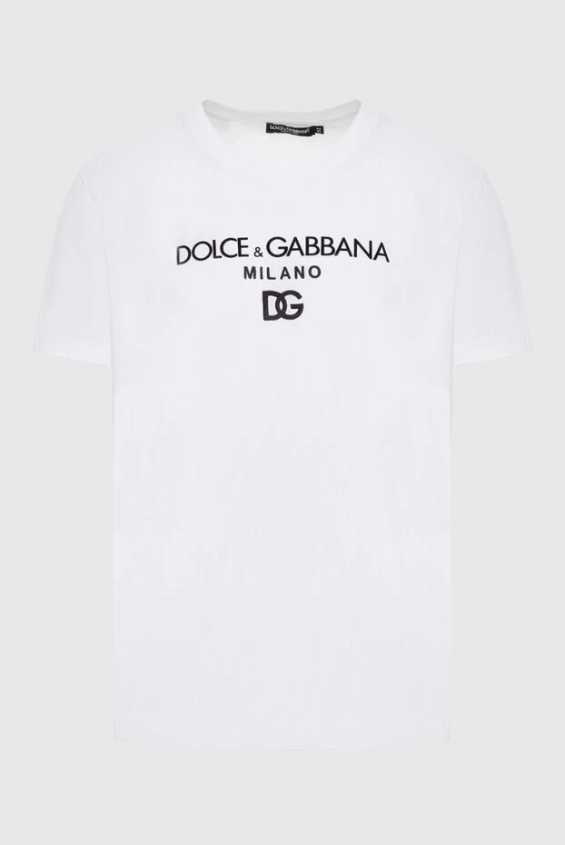 Dolce & Gabbana мужские футболка из хлопка белая мужская купить с ценами и фото 173567 - фото 1