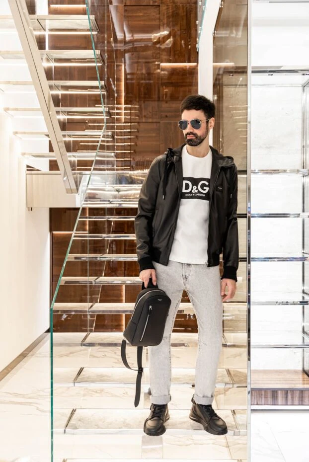 Dolce & Gabbana cotton t-shirt with black insert and branding 173570 - photo 2