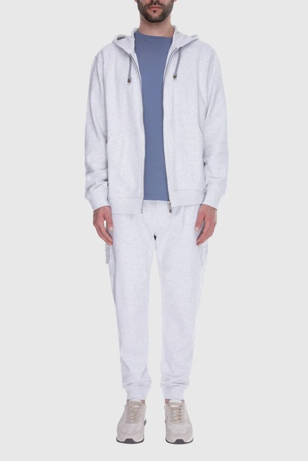 Світло-сірий спортивний костюм з капюшоном та кишенями - фото 2