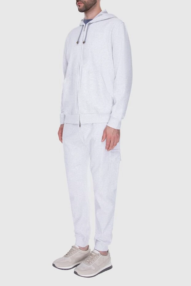 Brunello Cucinelli світло-сірий спортивний костюм з капюшоном та кишенями 173583 - фото 3
