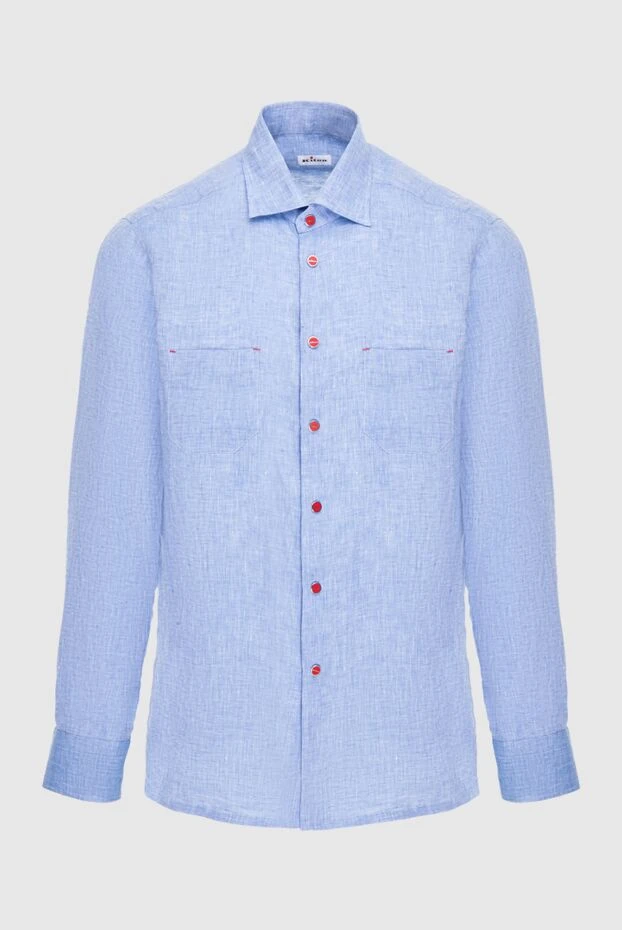 Kiton man blue cotton shirt for men 173600 - photo 1