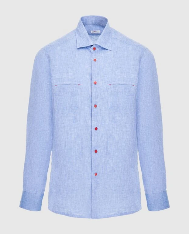 Kiton blue cotton shirt for men 173600 - photo 1