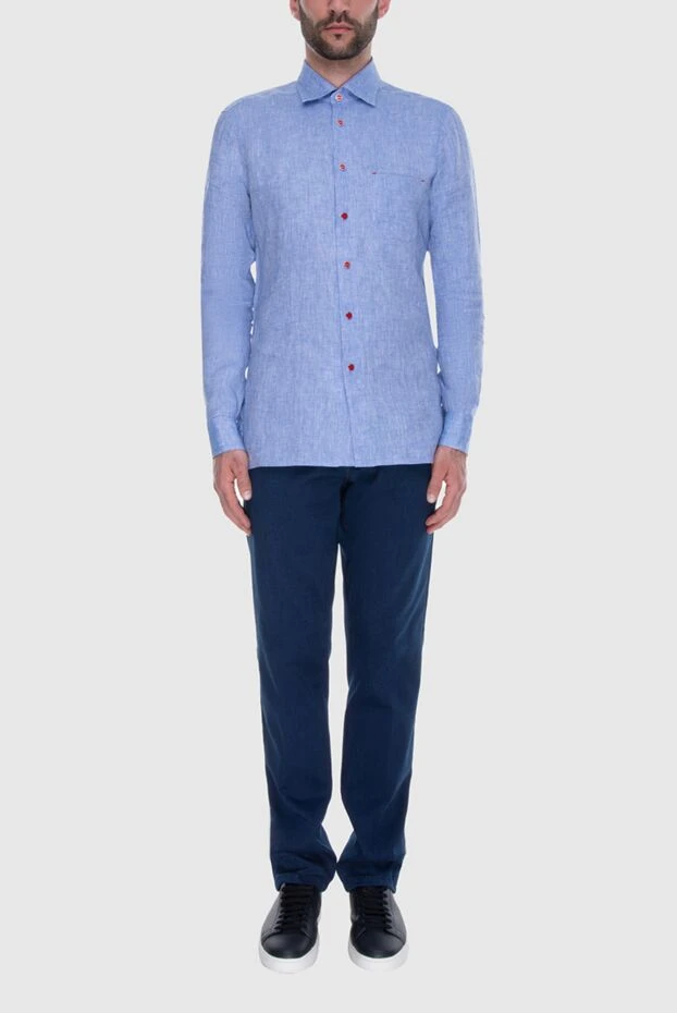 Kiton man blue cotton shirt for men 173600 - photo 2