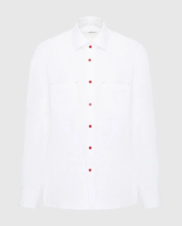 Kiton white cotton shirt for men 173602 - photo 1