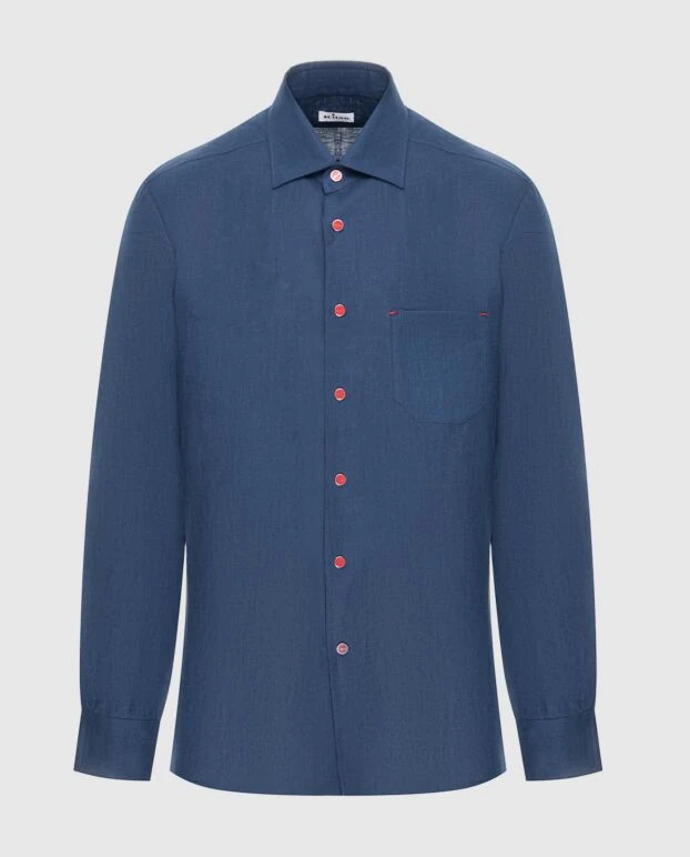 Kiton blue linen shirt for men 173603 - photo 1