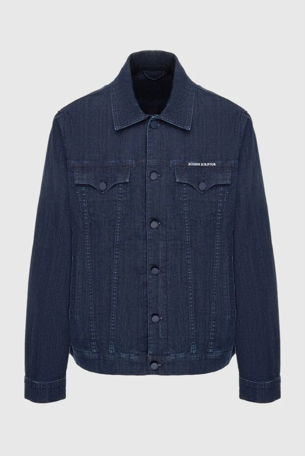 Denim jacket made of cotton and polyester blue for men