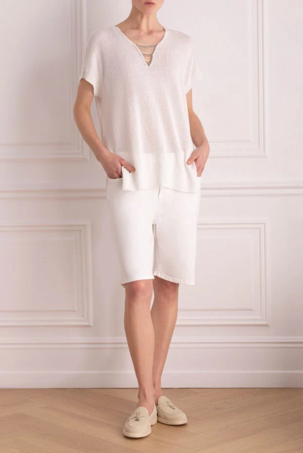 Scissor Scriptor long white shorts for women 173627 - photo 2