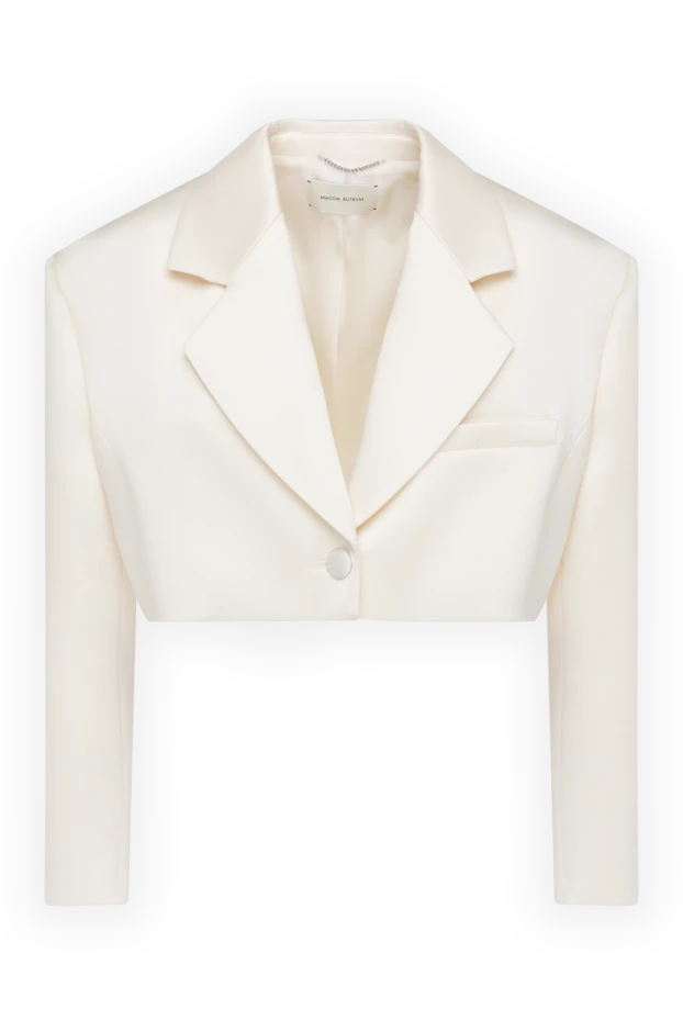 Magda Butrym women's cropped white silk jacket 173636 - photo 1