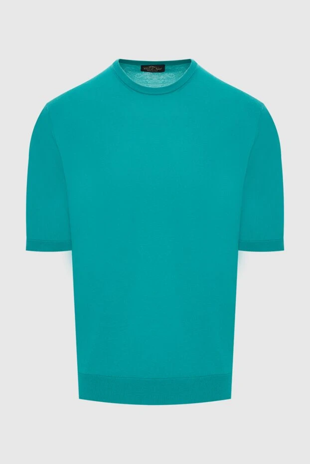 Cesare di Napoli man short sleeve jumper in cotton green for men buy with prices and photos 173643 - photo 1