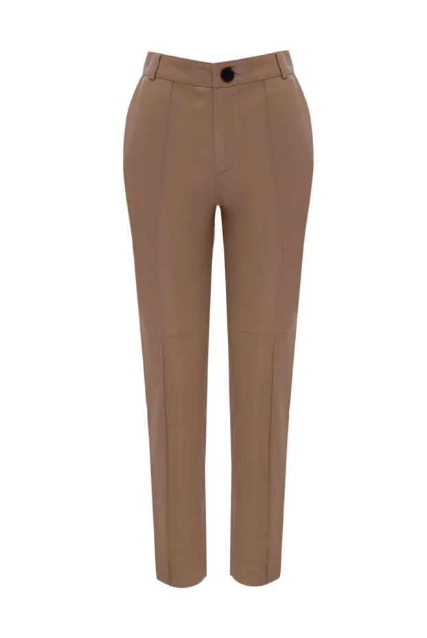 Fleur de Paris woman beige leather pants for women 173644 - photo 1