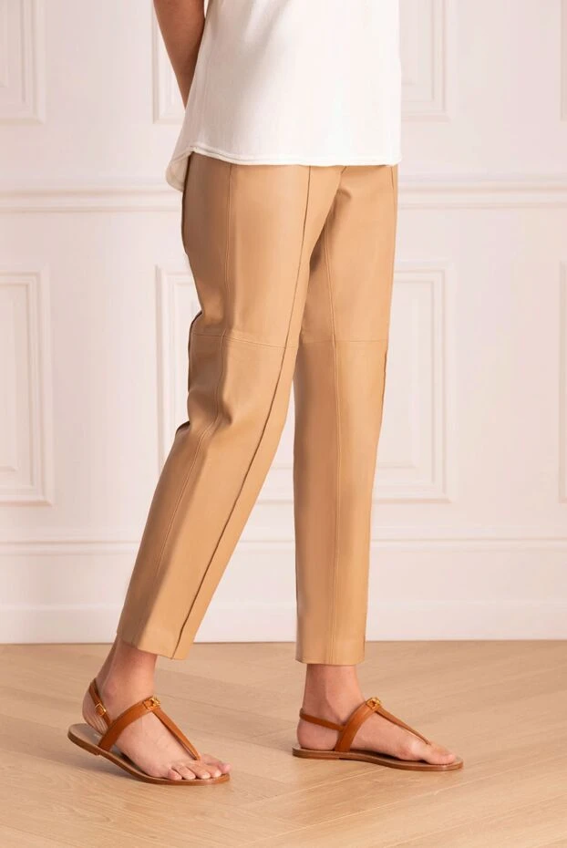 Fleur de Paris woman beige leather pants for women 173644 - photo 2